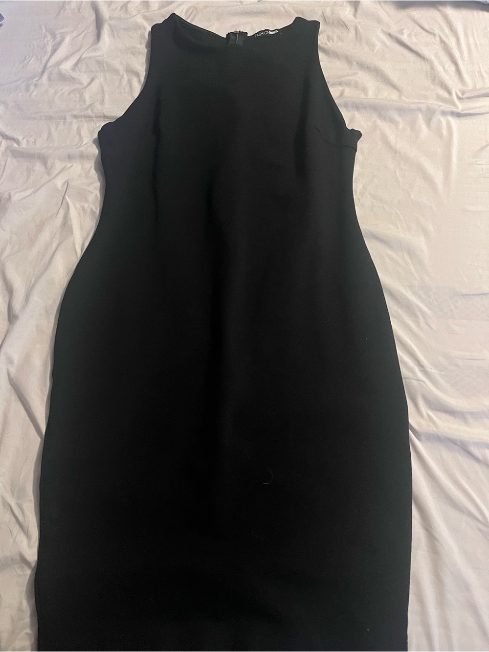 Fashion Nova Black Sleeveless Midi Sheath Dress